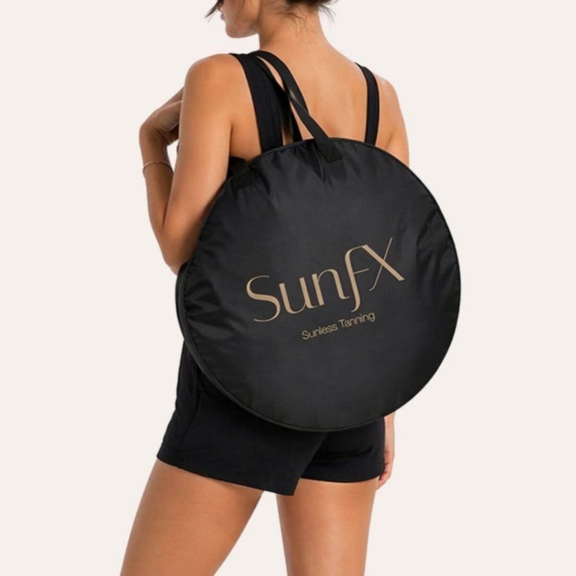 carry bag mobile Sunfx pop up tanning tan text