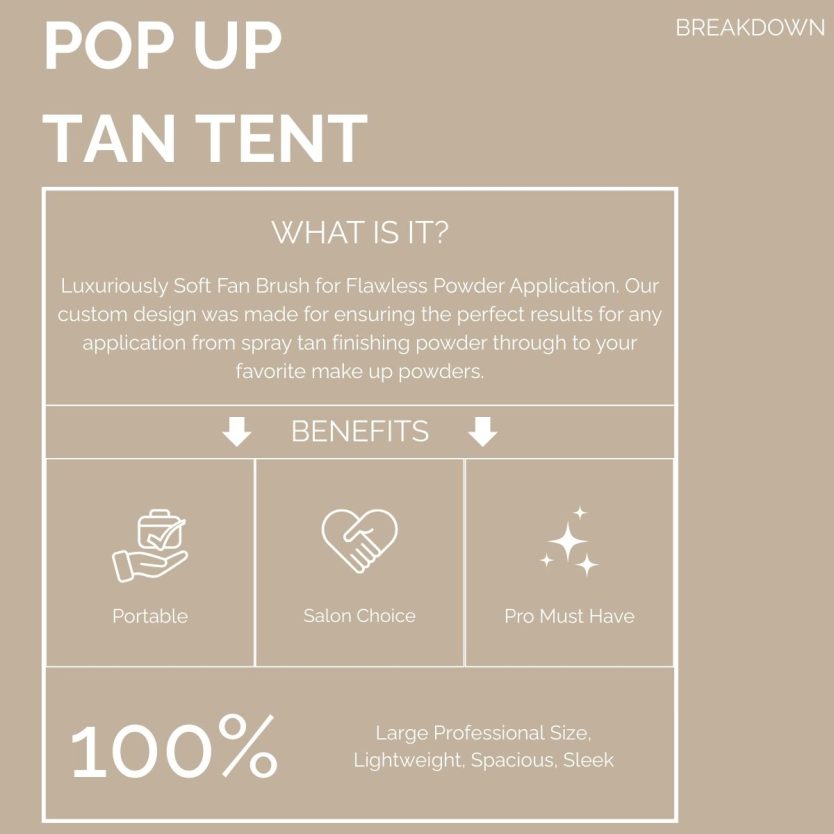 Spray tan pop up professional tent