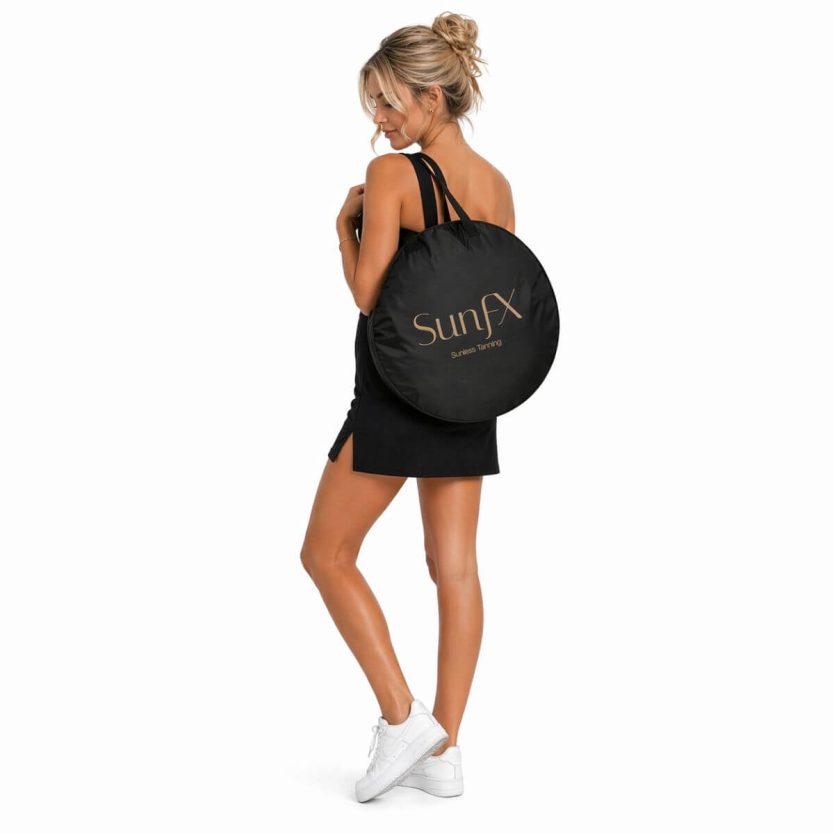 carry bag mobile Sunfx pop up tanning tan text