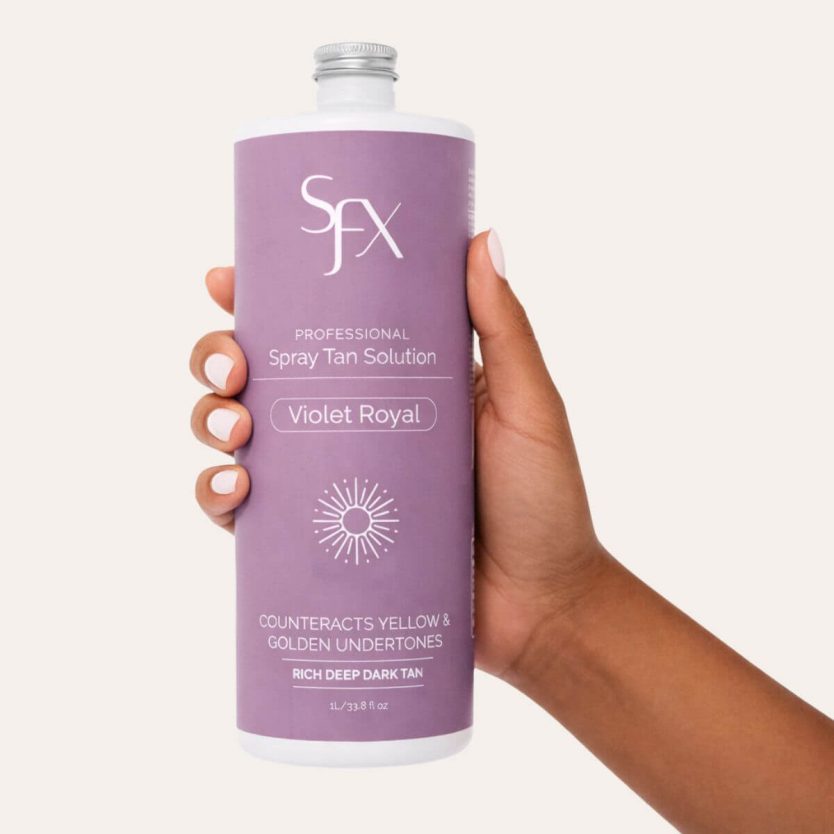 Best violet spray tanning solution for professionals and at home tanning. All skin tones and skin types, best for olive skin tones and iliminates orange tones. Award winning best spray tanning solution since 1999.