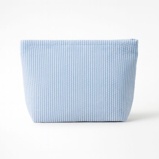 Pink, blue green and orange makeup bag