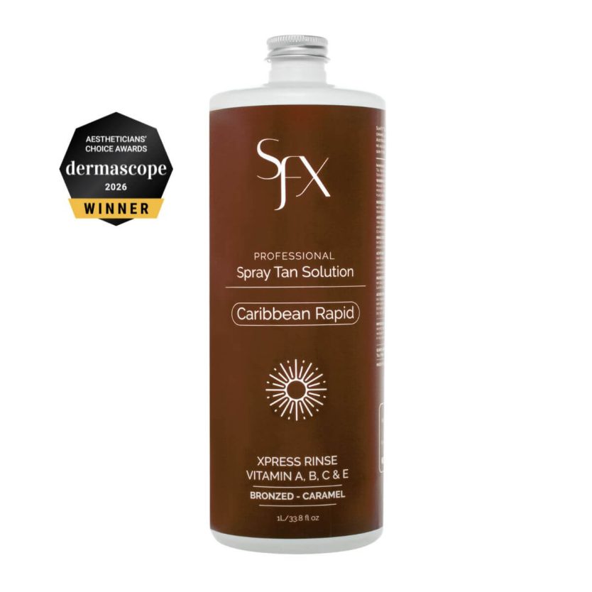 No ornage all natural perfect color and organic formula, sunfx caribbean chocolate rapid quick rinse formula clean beauty spray tanning