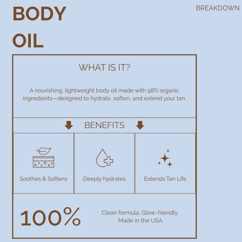 body oil perfect for tanned skin