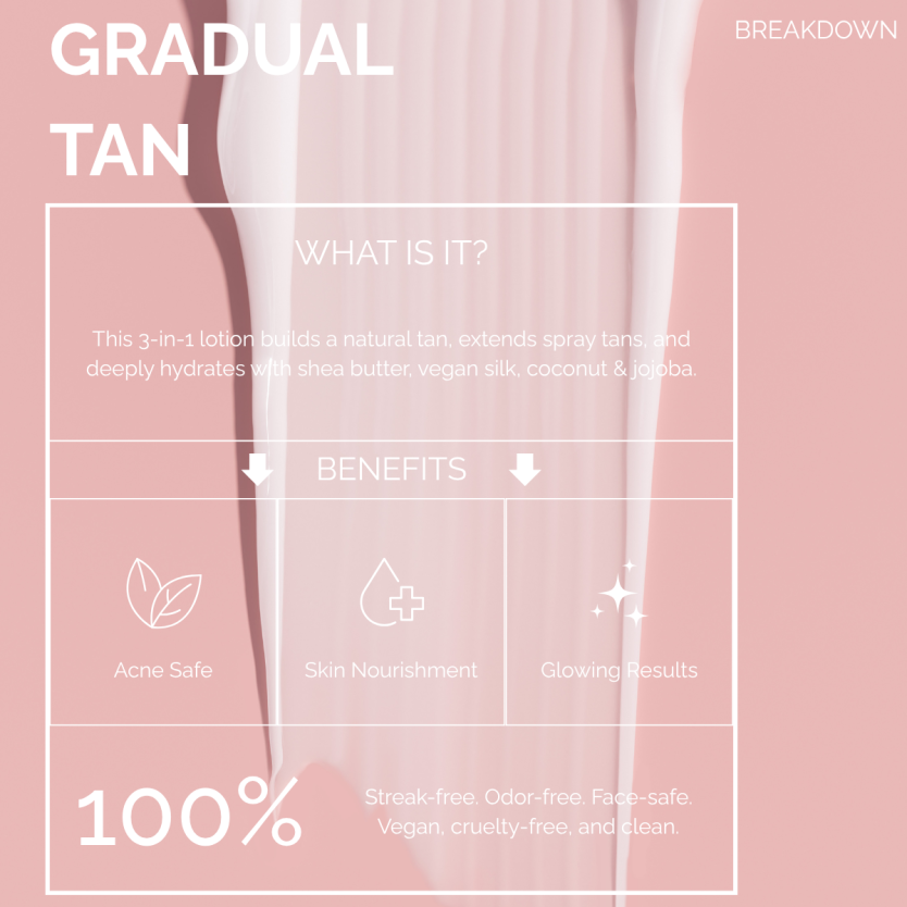 gradual tanning lotion for all skin stypes and the perfect tan no mess