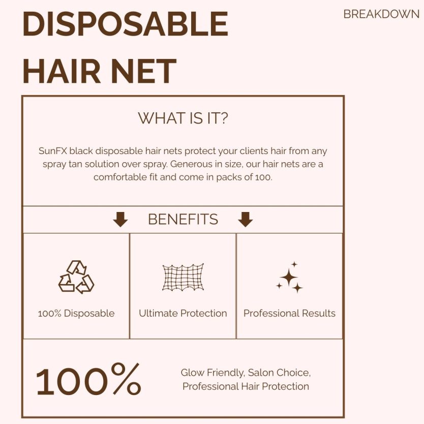 Hairnet black perfect for spray tanning