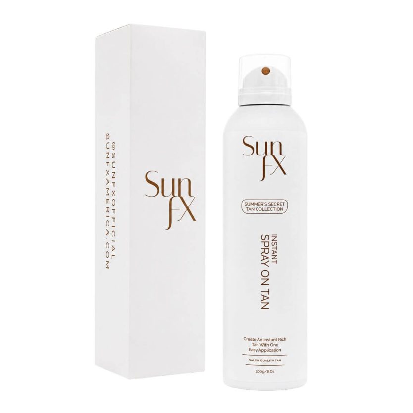 SunFX Instant Spray On Tan the perfect quick and easy self tanner for an instant spray tan at home thats perfect and gorgeous with a natural result