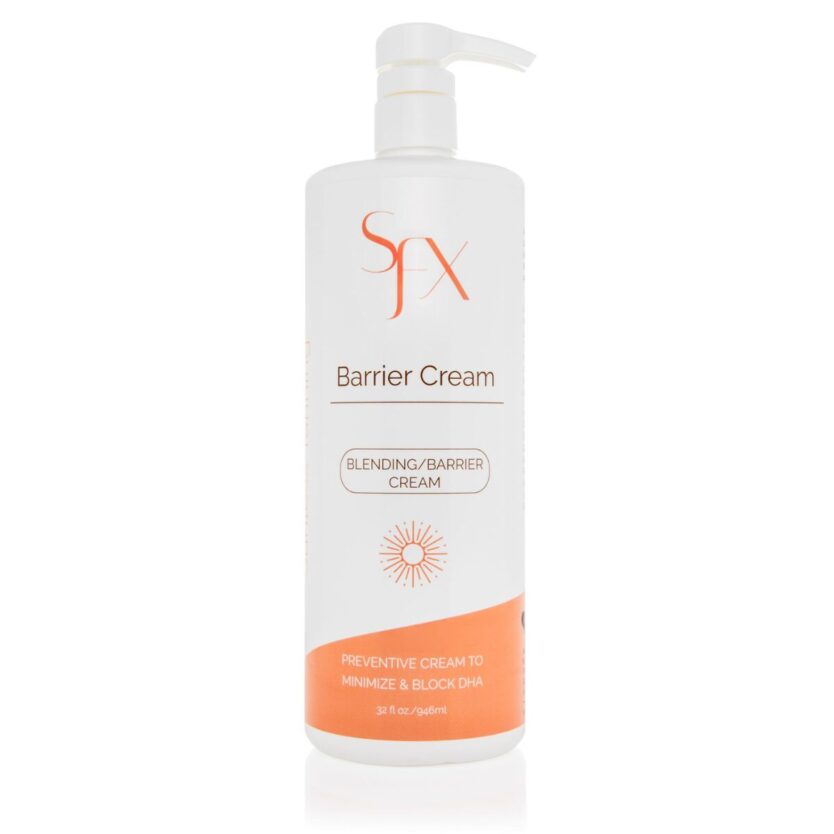 spray tan and tanning barrier cream for professional salons and at home tans to stop tanner getting of hands and feet