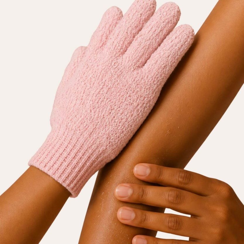 SUnFX exfoliating gloves for removing old tan and tanning prep