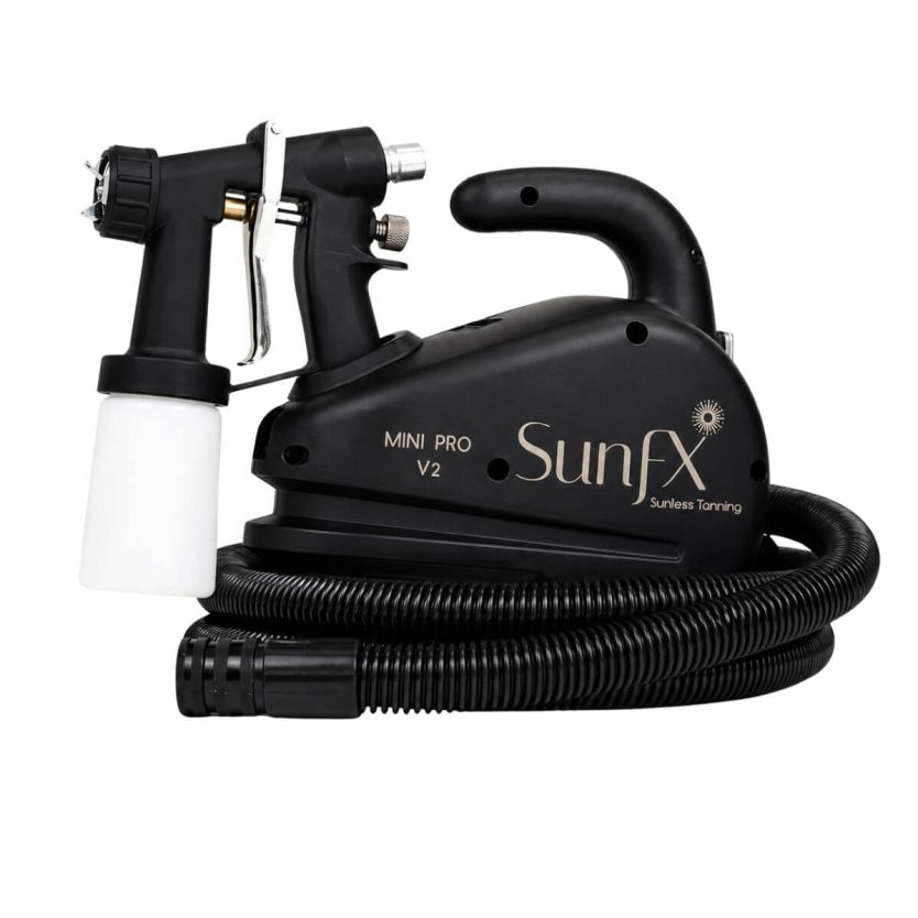 sunfx pro mini v2 spray tanning equipment, profesisonal and at home mobile spray tan artist