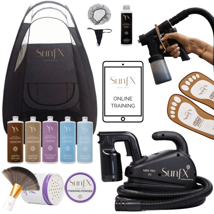 spray tan package certification affordable professional at home perfect gift for wife sister friend TANNING SPRAY TAN AT HOME PACKAGE BUNDLE