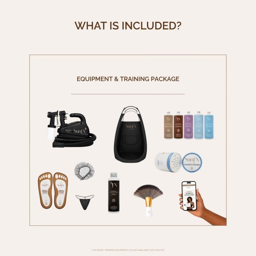 spray tan tanning certification and training with full set up for sunfx