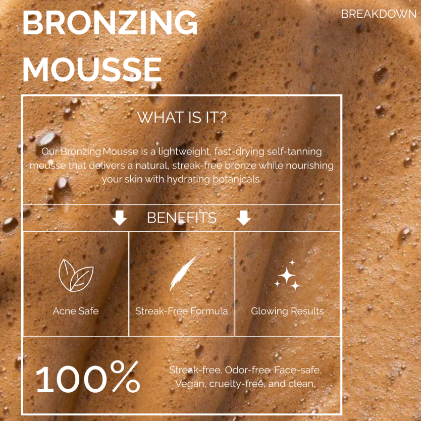clear mousse tanning results all natural and nice dark results that tint the skin permenently
