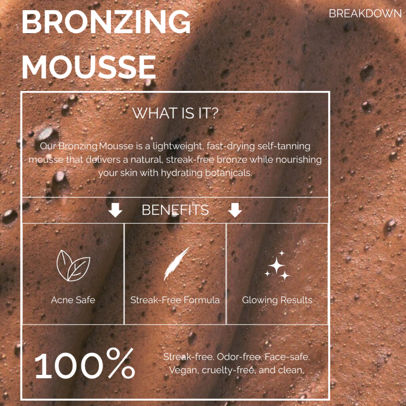 clear mousse tanning results all natural and nice dark results that tint the skin permenently dark mousse