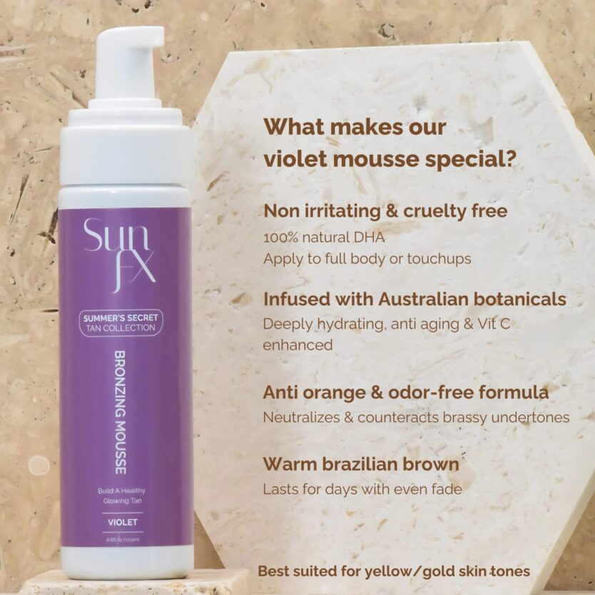 The SunFX violet mousse benefits