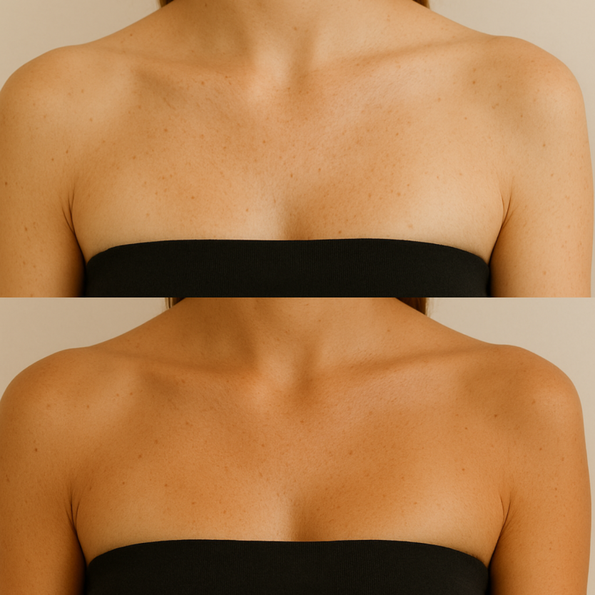 clear mousse tanning results all natural and nice dark results that tint the skin permenently