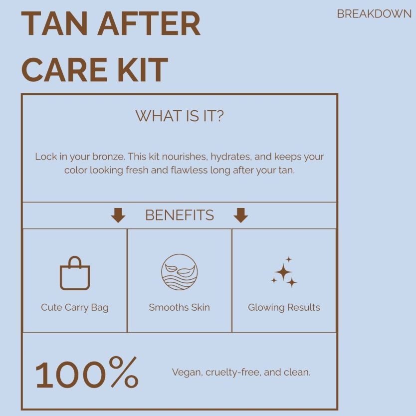 tanning after care kit Travel pack self care body products for traveling and a cute gift