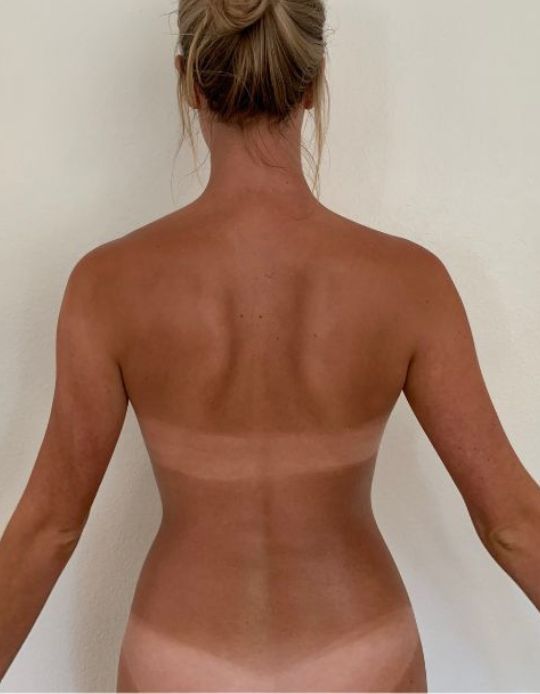 sunfx before and after spray tan lines