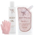 Oil for fake tan, scrub for removing and prepping for fake tan