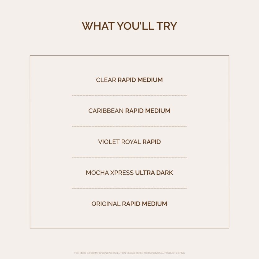 rapid quick rinse spray tan tanning solution sample pack to try 5 of sunfx most popular solution, the OG first natural spray tanner since 1999