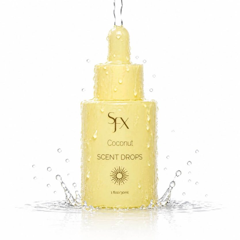 sunfx spray tan solution scent drops for professionals and at home tannners. Sunfx Tanning Scent and enhancement drops. Coconut, watermelon, crisp and fresh, cheeky sunshine. tropical burst, watermelon sunless tanning droppers and scent drops.