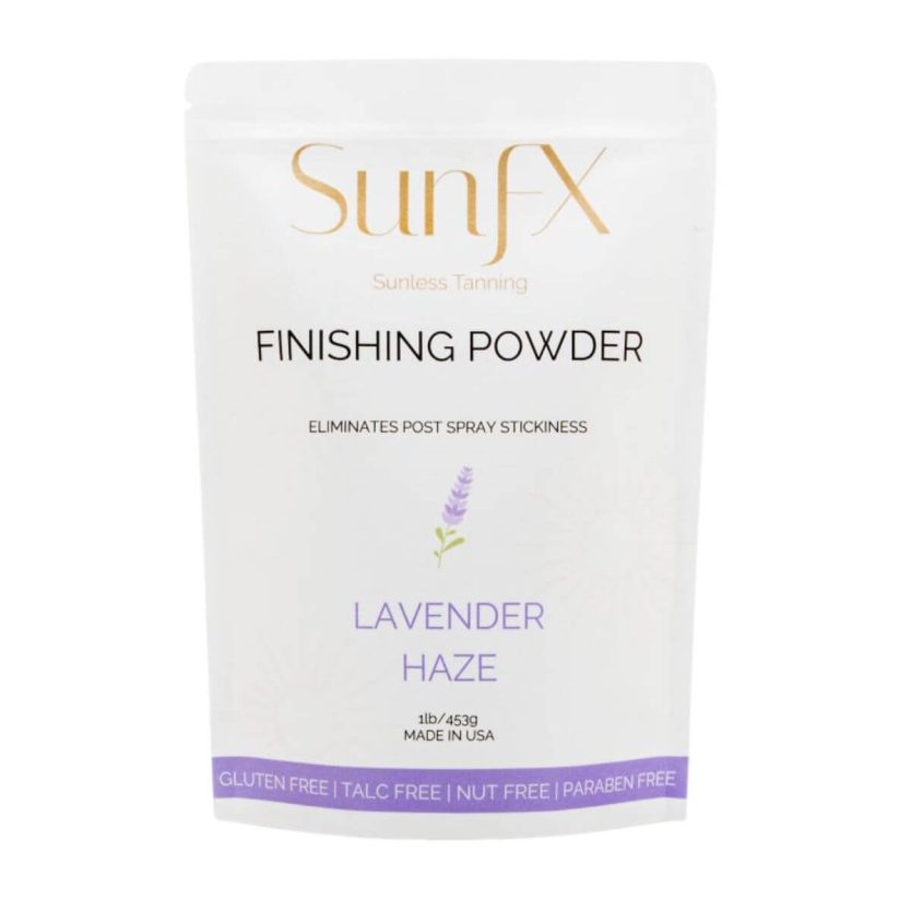 Finsihing powder sunfx best selling award winning to get rid of post spray tan stickiness. Eliminates all tanning stickiness for self tan and spray tan.