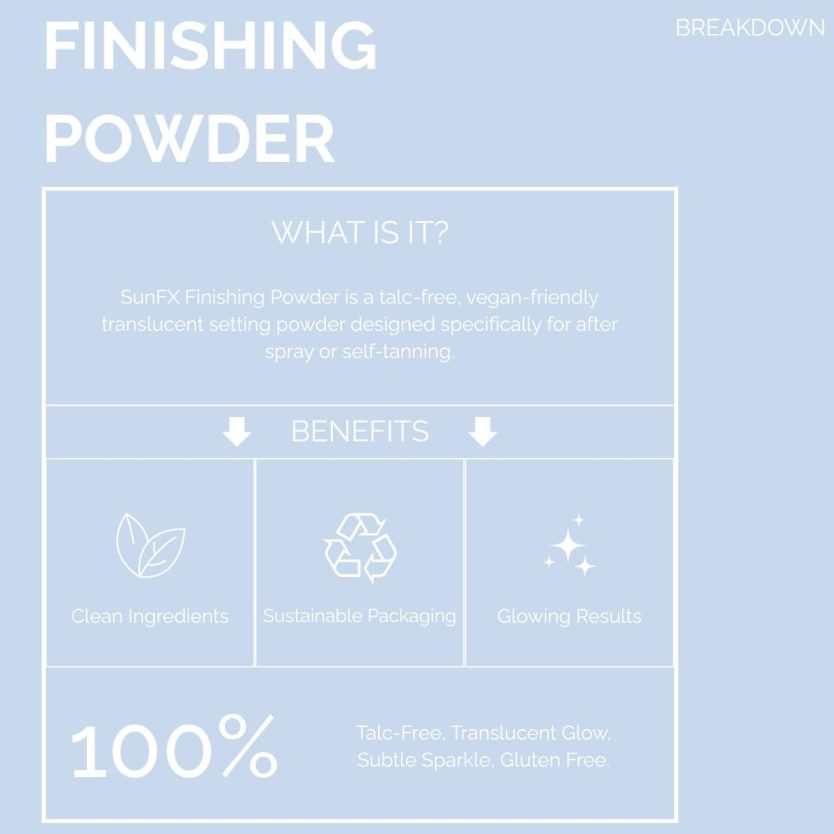 finishing powder professional tanning at home tanning eliminate stickiness post tan