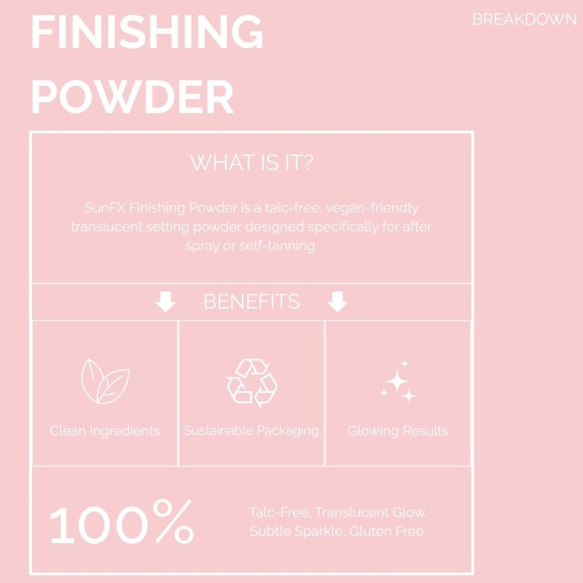 finishing powder professional tanning at home tanning eliminate stickiness post tan