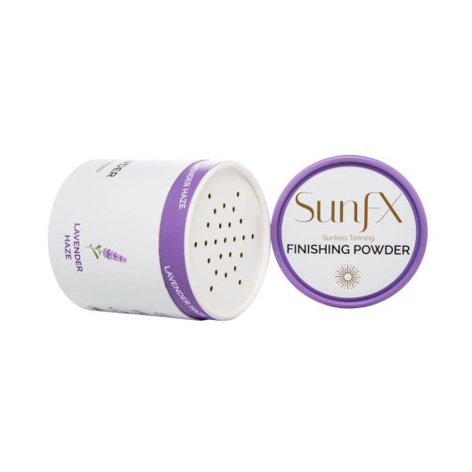 Finsihing powder sunfx best selling award winning to get rid of post spray tan stickiness. Eliminates all tanning stickiness for self tan and spray tan.