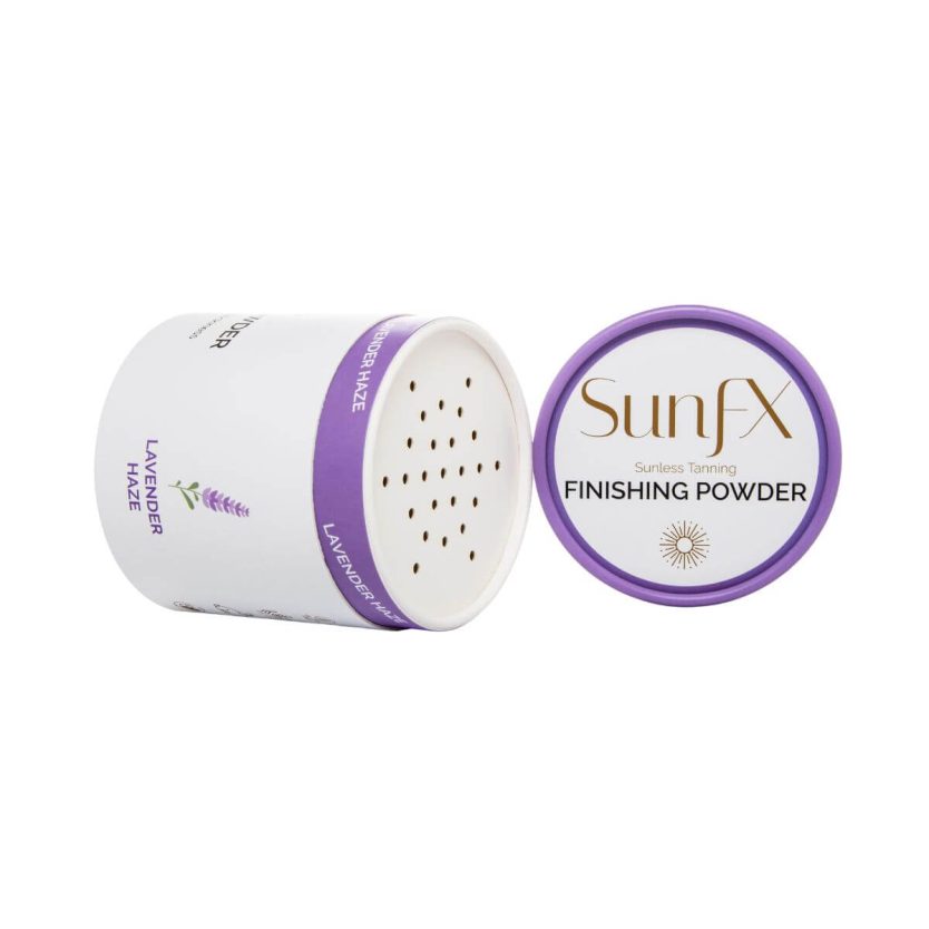 Finsihing powder sunfx best selling award winning to get rid of post spray tan stickiness. Eliminates all tanning stickiness for self tan and spray tan.
