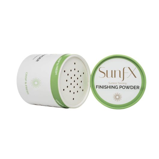 Finsihing powder sunfx best selling award winning to get rid of post spray tan stickiness. Eliminates all tanning stickiness for self tan and spray tan.