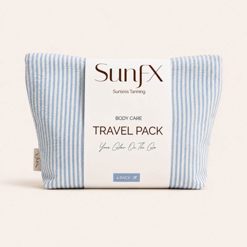 SUnFX Travel Pack. The perfect self tanning travel pack and skin care. Great beauty gift for every holiday.