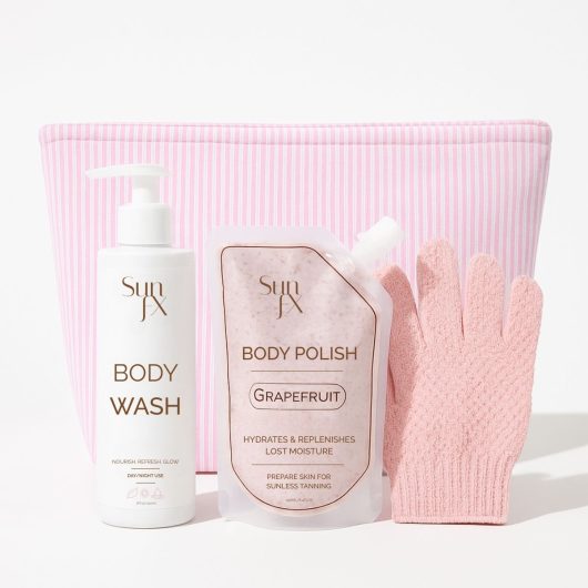 Tanning prep care kit perfect for prepping skin for sunless tanning spray tan self tan