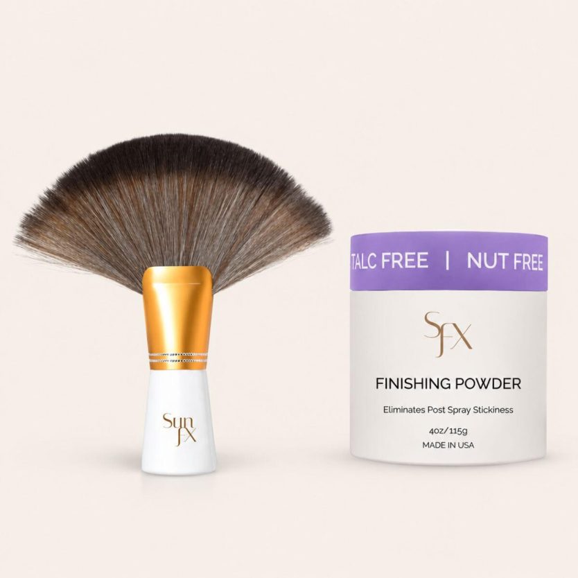 SunFX Finishing Tanning Powder - best self tanning and spray tan tanning powder for finishing and making a tan perfect dry and ready to glow and go