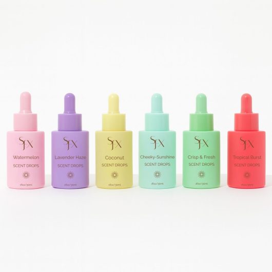 Spray tanning and self tanning scent drops