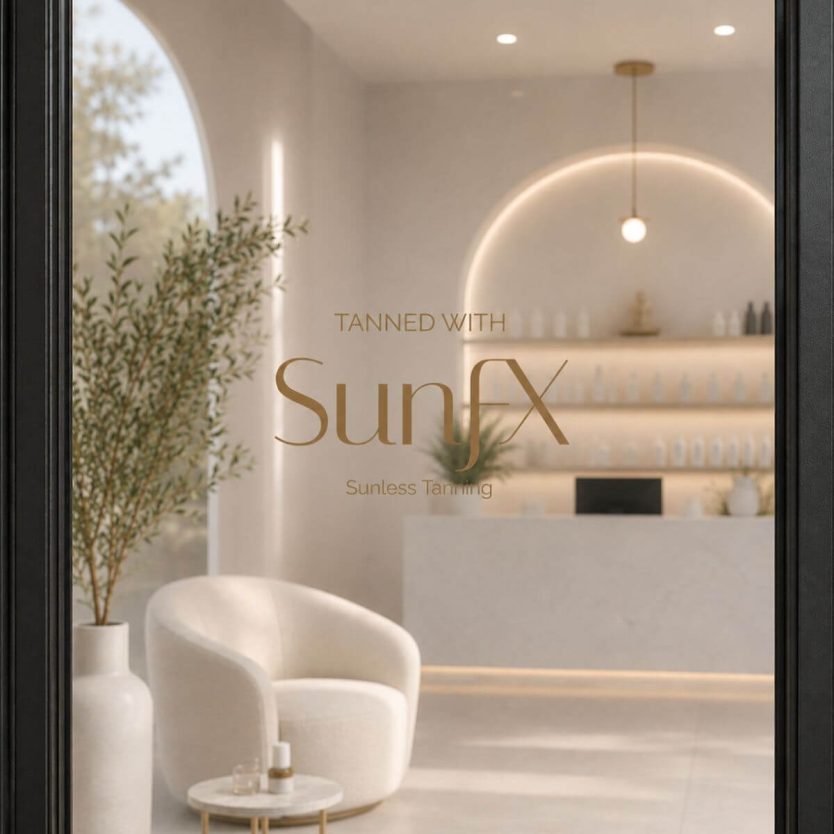 Professional salon and spray tan artist decal sticker for business and window